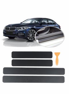 Buy Car Door Stickers, Universal Sill Welcome Pedal Anti Scratch 3D Carbon Fiber Vinyl Wrap Tape Film, Threshold Anti-Scratch Sticker Edge Protection 8PCS in Saudi Arabia