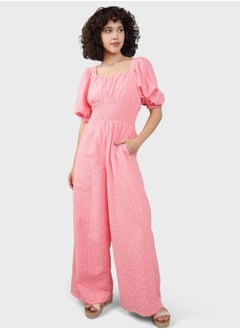 Buy Square Neck Wide-Leg Jumpsuit in Saudi Arabia