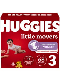 Buy Huggies Size 3 Diapers, Little Movers Baby Diapers, Size 3 (16-28 lbs), 68 Count in UAE
