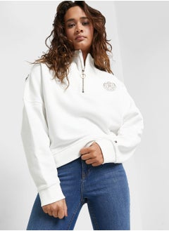 Buy Zip Detail Logo Sweatshirt in UAE