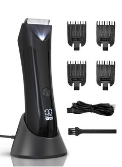 Buy Electric Hair Clipper, Full Body Trimmer, Waterproof Shaver with Stainless Steel Blades, IPX5 Washable, Suitable for Adults, Rubber Black, with Sensitive Area Support in Saudi Arabia