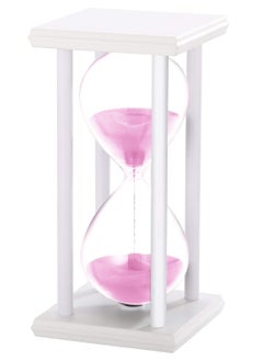 Buy Hourglass 30 Minutes, Sand Timer Sandglass Creative Vintage Clock Timer Hour glass for Kitchen Home Office Classroom Decoration (30 min, White/Pink) in UAE