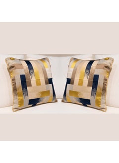 Buy MAAC Home Set of 2 Cushion Cover  Single-sided zippered Multicolored Printed cushion cover Premium Modern Minimalist Elegant design for Sofa Couch Bed Chair (Cushion Cover With Filler) in UAE