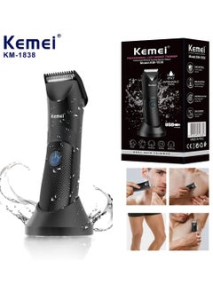 Buy Body Hair Trimmer Shaver for Men Electric Body Groomer Professional Hair Trimmer Replaceable Ceramic Blade IPX7 Waterproof Wet/Dry Lightweight in UAE