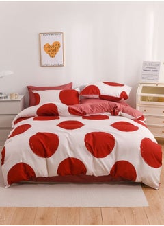 Buy Dots Design Bedding Set  Without Filler Red in UAE