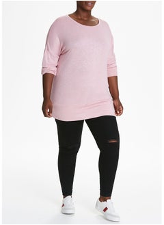 اشتري Papaya Curve Pink Knit Sweatshirt في مصر