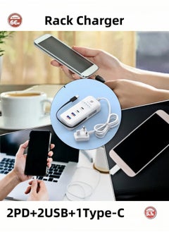 اشتري Portable USB Charging Hub, 66W 4-Port Fast Charger for Multiple Devices في السعودية