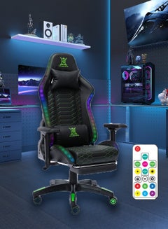 Buy Gaming Chair with LED Light RGB Gaming Chair with Footrest Large Ergonomic Computer Desk Chair Video Game Chair in Saudi Arabia