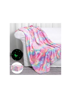 Buy Unicorns Blanket Gift for Girl Glow in The Dark Throw Blanket Kids'  Bed Blanket Gift Cozy Flannel Fleece Blanket for Boys Girls All Seasons in UAE