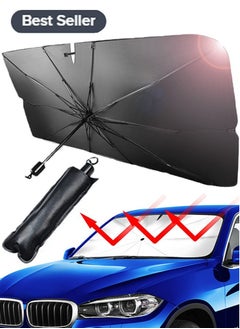 Buy Car Umbrella Car Shade Sun Car Sunshade Foldable, Car Front Windshield Umbrella, Foldable Automotive Windshield Shade for Car Front Window Blocks UV Rays Heat Keep Cool, Velcro Tapered Edge Opening in Saudi Arabia