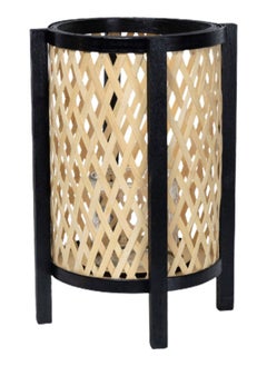 Buy Bamboo Rattan Lantern, Natural & Black - 32.5 cm in UAE