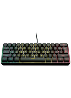 Buy Surefire Kingpin X1 60% Gaming Keyboard, US English, Gaming Multimedia Keyboard, Small & Mobile, RGB Keyboard with Lighting, 25 Anti-Ghosting Keys, American Layout QWERTY in UAE