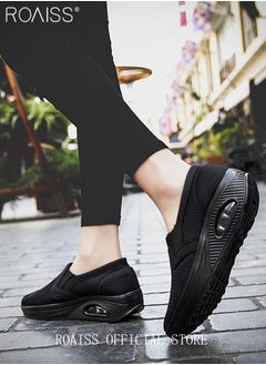 Buy Air Cushion Shoes for Women Mesh Slip On Sneakers Fashion Tennis Breathable Walking Gym Shoes Loafers Women Air Dancing Shoes in Saudi Arabia