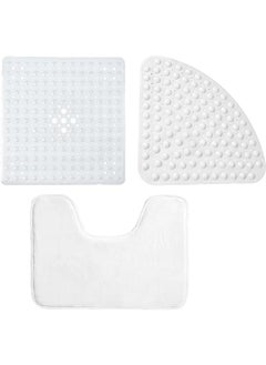 اشتري Rugs Sets 3 Piece, Bath Mat Set, Bath Mats for Bathroom Non Slip, Shower Mat for Bathroom Washable في السعودية