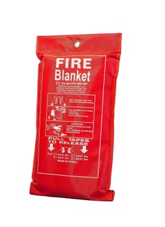 اشتري Wall-mounted fiberglass fire blanket with a case and flame-resistant handles that's perfect for a home kitchen, office, restaurant, caravan, etc. في الامارات