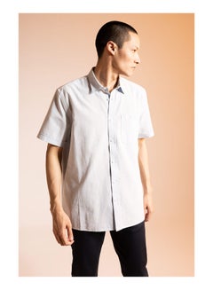 Buy Man Regular Fit Polo Neck Woven Short Sleeve Shirt in Egypt