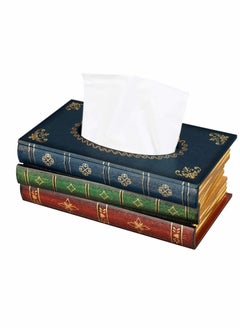 Buy Classical Retro Wooden Antique Book Tissue Box Cover Rectangular Tissue Holder Dispenser Paper Cover Case Napkin Holder Home Decor for Bathroom Living Room Office car Kitchen in Saudi Arabia