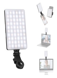 Buy LED Selfie Light with Front & Back Phone Clip, High Power 60 LED 2000mAh Rechargeable CRI 95+, 3 Light Modes, Portable Clip on Light for Phone/Tablet/Laptop, Zoom Call TikTok Video Fill Light in UAE