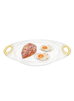 اشتري Acrylic Tray, Clear Tray, Acrylic Serving Tray with Handles for Ottoman, Coffee, Appetizer, Breakfast (Clear) في الامارات