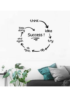 اشتري Success Quotes Wall Sticker, Wall Arts Home Décor Wall Decals, 90x90 cm by Spoil Your Wall في الامارات