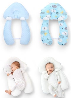 Buy Newborn Baby Head Shaping Pillow Adjustable Height and Memory Foam Neck Support Ergonomic and Breathable Sleep Pillow for Newborns, Washable Baby Soothing Pillow for Flat Head Prevention and Comfort in UAE