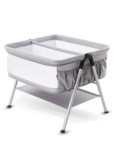 Buy Teknum FELLOW 2 Twin Bedside Crib Bassinet - Grey in Saudi Arabia