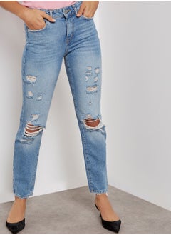 Buy Distressed Light Wash  Jeans in Saudi Arabia