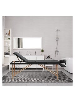 اشتري RoyalPloar Portable Massage Table Spa Bed 3 Sections Wooden Legs with Face Hole Carrying Bag 70cm Wide 186 Length,Salon Spa Lash Bed Facial Tattoo Bed في الامارات