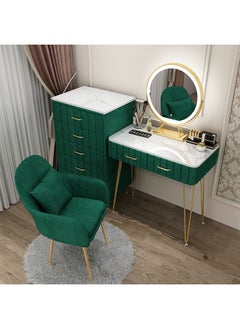 اشتري Multifunctional Makeup Vanity Dressing Table with Drawers and Chair 80 CM في الامارات