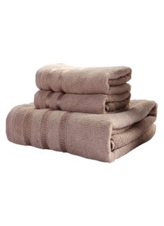 اشتري 3 Pieces Bath Towel Set, bamboo fiber towel set includes 1 bath towels of 70*140cm, 2 hand towels of 34*75cm,Ultra Soft Towel Set for Bathroom في السعودية