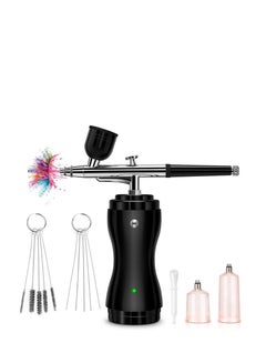 Buy Airbrush Kit with Compressor, Portable Cordless Air Brush Gun Set for Painting 30PSI Gravity Feed Dual Action Mini Handheld w/ 0.3mm Tip Model, Nail, Cake Decorating, Rechargeable in Saudi Arabia