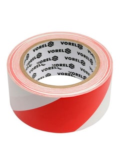 Buy Vorel Warning Tape Self-Adhesive White/Red 48mmx33m in Saudi Arabia