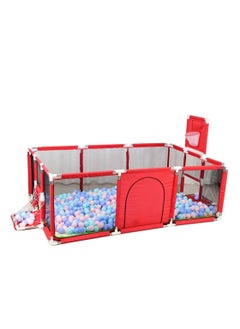 Buy Baby Safety Fence Children's Baby Ball Pool Portable Indoor and Outdoor Baby Fence Toddler Children's Safety Playground Fun Activity Popular Toys Red in UAE