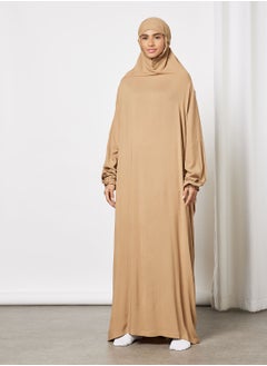 Buy Praying Dress In Plain Color With Attached Veil in Saudi Arabia