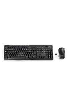 Buy Logitech MK270 Wireless Keyboard and Mouse - Arabic English, Black, Wired in Egypt