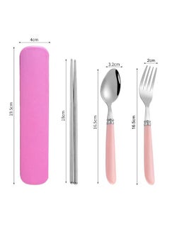 Buy Stainless Steel Cutlery Set Pink in UAE