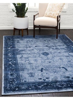 Buy La Jolla Collection Farmhouse Contemporary Botanical Traditional Vintage Area Rug 3 Ft 3 In X 5 Ft 3 In Blue Navy Blue in UAE