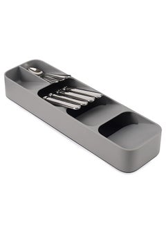 Buy Kitchen Drawer Organizer Tray for Cutlery Silverware, Gray in Saudi Arabia