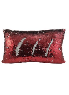 اشتري Red & Silver Color Polyester Cushion with Filler for Sofa, Bed, Living Room - CS 085 sofa cushion with insert 30x50cm في الامارات