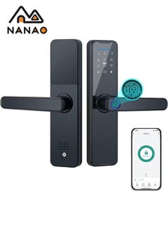 Buy Tuya Smart Lock Fingerprint Lock Door Lock Keypad Door Lock with Handle Fingerprint Electronic Deadbolt Door Lock Smart Door Lock Compatible with Tuya APP Black in Saudi Arabia