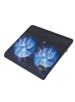 Buy Thin Multi Function Laptop Cooler With Blue Light And 2 Fan Leaf 1.9CM - Black KL330 in Egypt