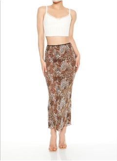 Buy Mesh Leopard Print Midi Skirt in Egypt