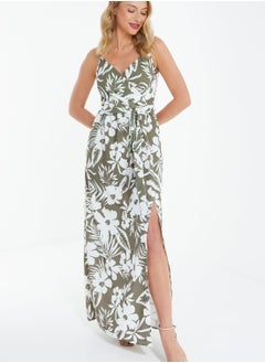 Buy Strappy Floral Print Slit Dress in Saudi Arabia