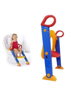 Buy Folding Toilet Trainer Ladder For Baby Suitable For Children Boys And Girls Toilet Seat Steps in UAE