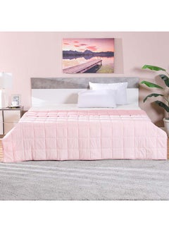 اشتري Joy Cotton Quilted Bed Spread King Size 100% Cotton  Ultra Soft And Lightweight Modern Bed Cover For Bedroom  L 200 X W 220 Cm  Pink في الامارات