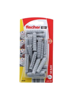 Buy 20-Piece SX Pronounced Rim Sturdy Expansion Plug Set Grey 8 x 40 mm 90889 in Saudi Arabia