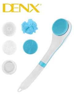 Buy Multi-Functional, Multi-Head Electric Shower Brush To Deeply Clean All Parts Of The Body - Blue in Saudi Arabia