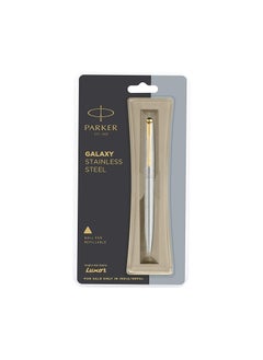 اشتري Parker Galaxy Stainless Steel Gold Trim Ball Pen في الامارات