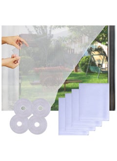 Buy 4 Packs Fly Screen Nets for Window DIY Self-Adhesive Mesh with Rolls White Tapes Washable and Reusable Block Mosquitoes Flies Bugs Enter 1.3M x 1.5M in UAE