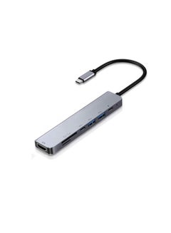 Buy 7-in-1 USB C Hub with 4K@60Hz Type C to HDMI Dongle 2 USB3.0 Ports PD100W Power Delivery SD TF Card Slot Reader for Notebook MacBook Pro Air XPS iPad in Saudi Arabia